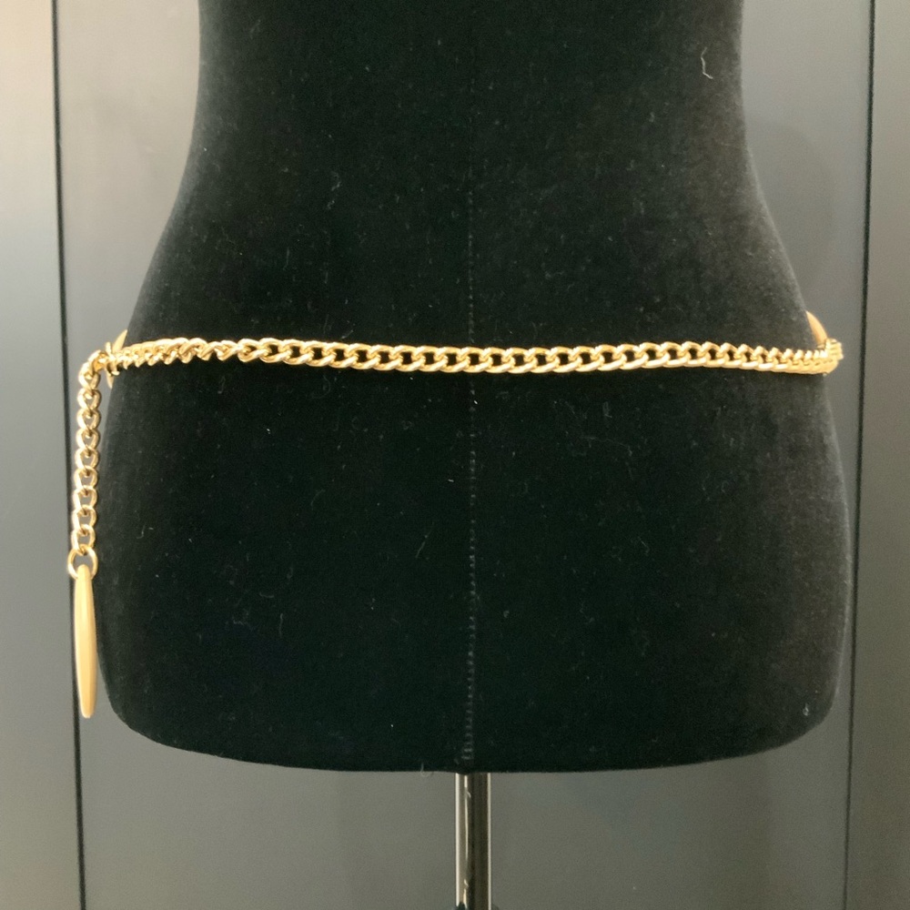 Artesian Wood & Gold Chain Adjustable Belt Size OSFM - Picture 4 of 8